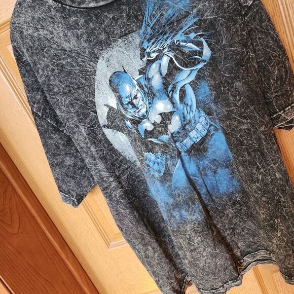 Vintage 1990s Batman Black Acid Wash DC Comics Reversible to Catwomen Shirt 2XL - Picture 3 of 16